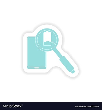 Paper sticker on white background Mobile phone vector image