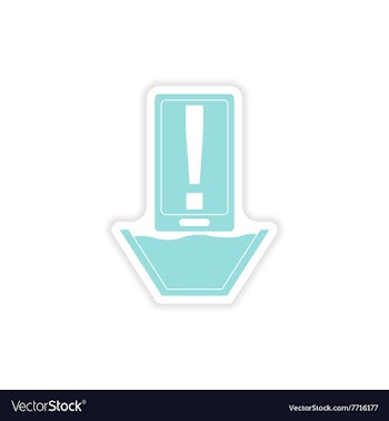 Paper sticker on white background mobile phone vector image