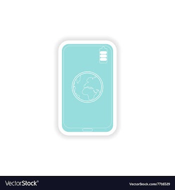 Paper sticker on white background mobile phone vector image