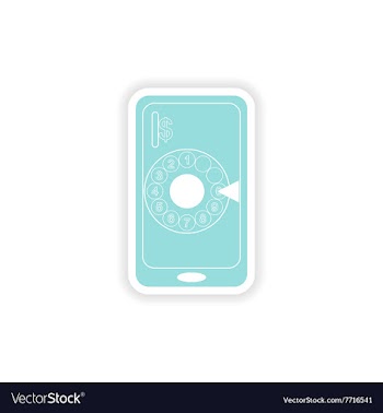 Paper sticker on white background mobile phone vector image
