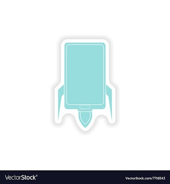 Paper sticker on white background mobile phone vector image