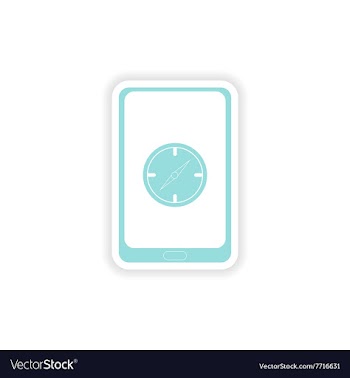 Paper sticker on white background mobile phone vector image