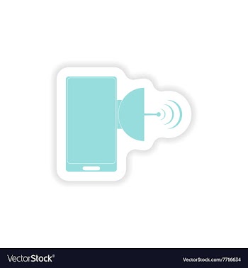 Paper sticker on white background mobile phone vector image