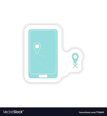 Paper sticker on white background mobile phone vector image
