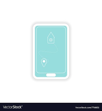 Paper sticker on white background mobile phone vector image
