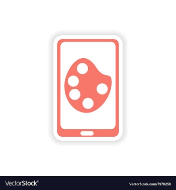 Paper sticker on white background mobile phone vector image