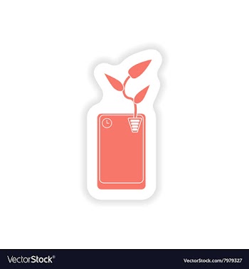 Paper sticker on white background mobile phone vector image