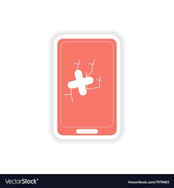 Paper sticker on white background mobile phone vector image