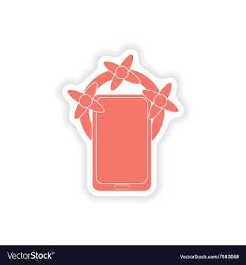 Paper sticker on white background mobile phone vector image