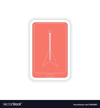 Paper sticker on white background mobile phone vector image