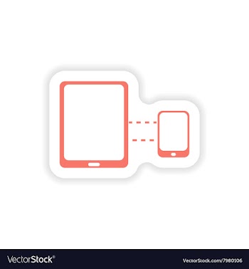 Paper sticker on white background mobile phone vector image