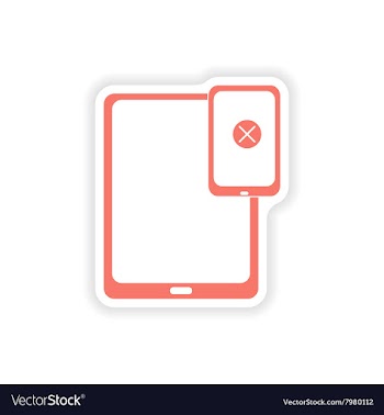 Paper sticker on white background mobile phone vector image