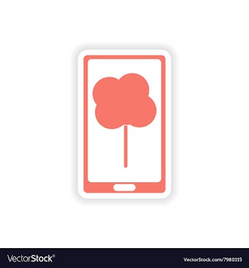 Paper sticker on white background mobile phone vector image
