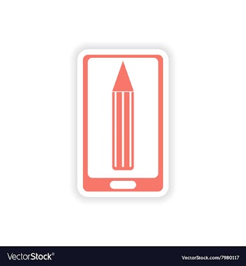 Paper sticker on white background mobile phone vector image