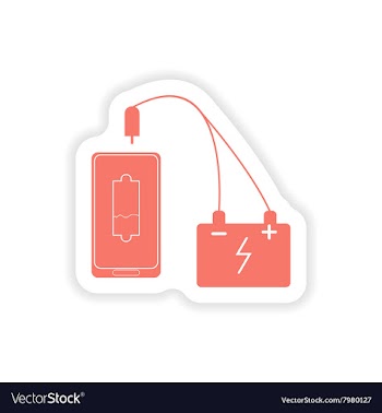 Paper sticker on white background mobile phone vector image