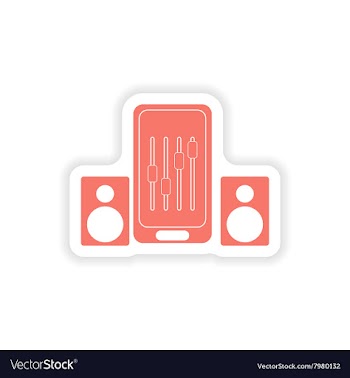 Paper sticker on white background mobile phone vector image