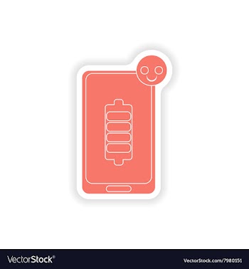 Paper sticker on white background mobile phone vector image