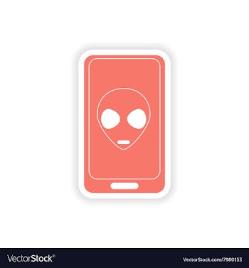 Paper sticker on white background mobile phone vector image