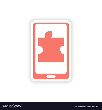 Paper sticker on white background mobile phone vector image