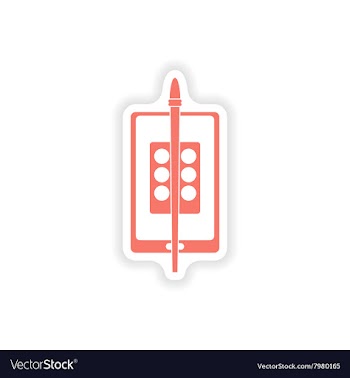 Paper sticker on white background mobile phone vector image