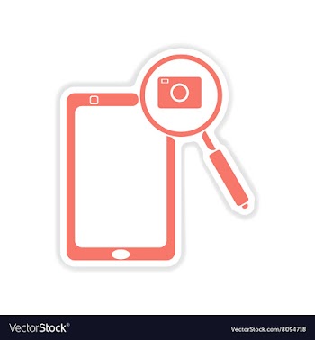 Paper sticker on white background mobile phone vector image