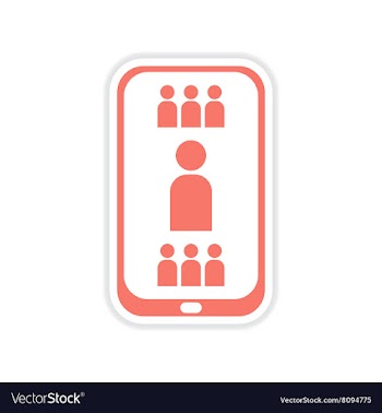 Paper sticker on white background mobile phone vector image