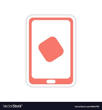 Paper sticker on white background mobile phone vector image