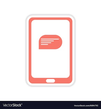 Paper sticker on white background mobile phone vector image