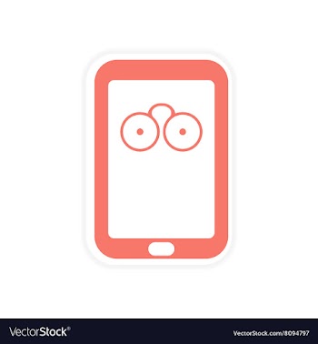 Paper sticker on white background mobile phone vector image