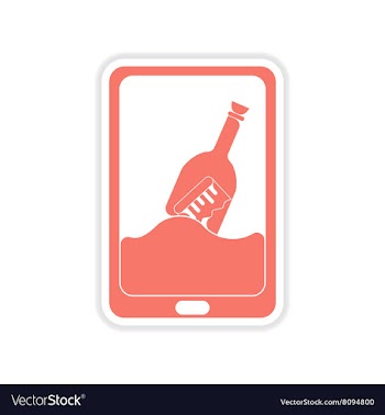 Paper sticker on white background mobile phone vector image
