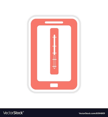 Paper sticker on white background mobile phone vector image