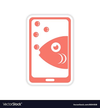 Paper sticker on white background mobile phone vector image