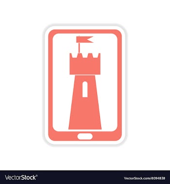 Paper sticker on white background mobile phone vector image