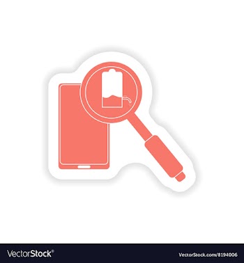 Paper sticker on white background Mobile phone vector image