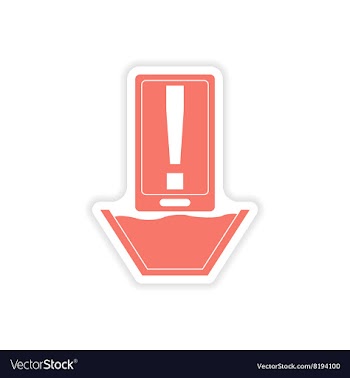 Paper sticker on white background mobile phone vector image