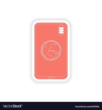 Paper sticker on white background mobile phone vector image