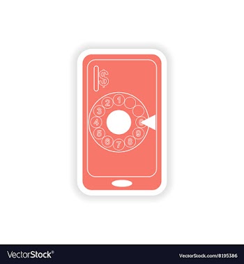 Paper sticker on white background mobile phone vector image