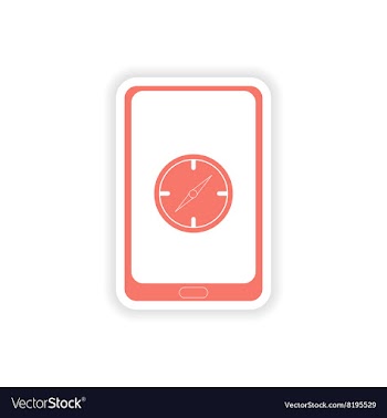 Paper sticker on white background mobile phone vector image