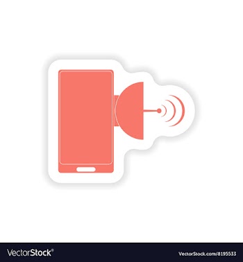 Paper sticker on white background mobile phone vector image