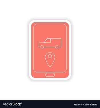 Paper sticker on white background mobile phone vector image