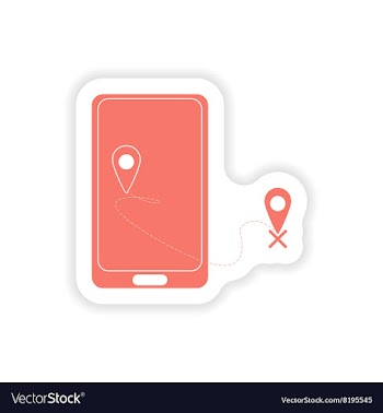 Paper sticker on white background mobile phone vector image