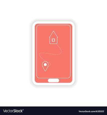 Paper sticker on white background mobile phone vector image