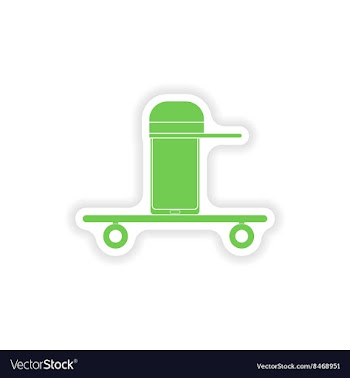 Paper sticker on white background mobile phone vector image