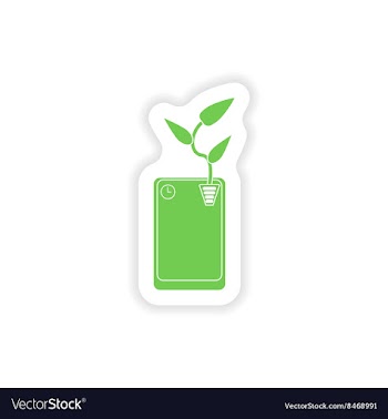 Paper sticker on white background mobile phone vector image