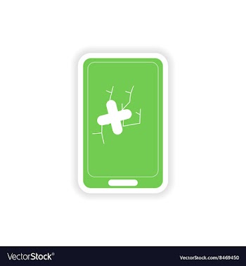 Paper sticker on white background mobile phone vector image