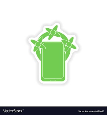 Paper sticker on white background mobile phone vector image
