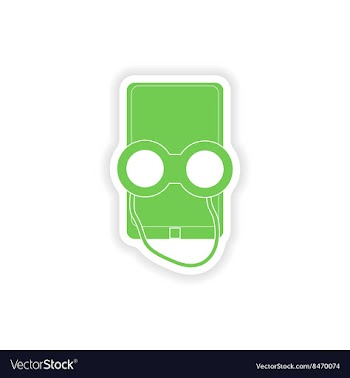Paper sticker on white background mobile phone vector image