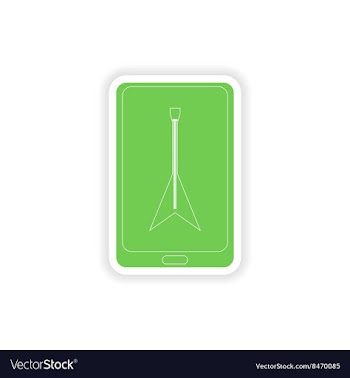 Paper sticker on white background mobile phone vector image
