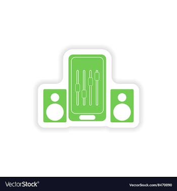 Paper sticker on white background mobile phone vector image