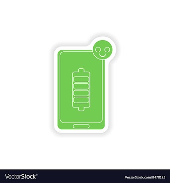 Paper sticker on white background mobile phone vector image